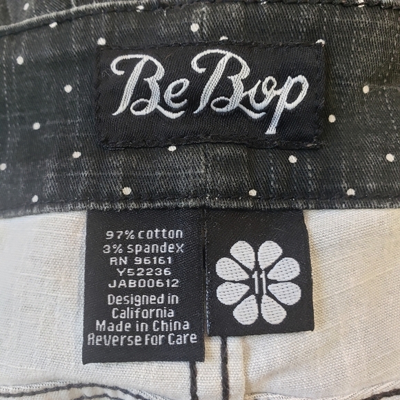 Be Bop Faded Destressed Black Shorts Swiss Dots Juniors 11 Casual Summer EUC - Picture 3 of 4